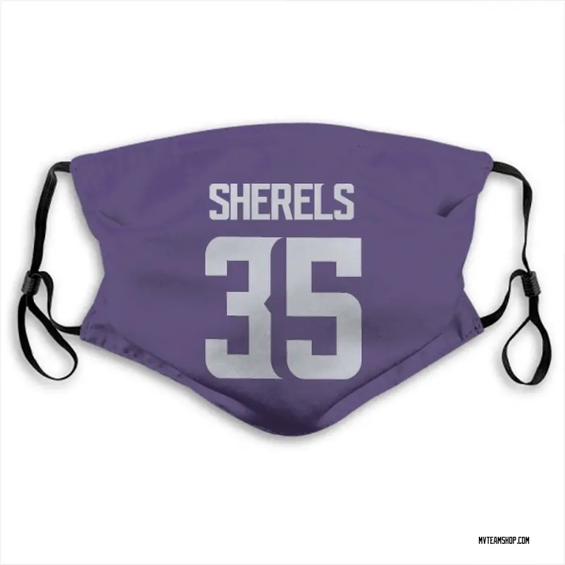 Marcus Sherels Minnesota Vikings Jersey Name & Number Face Mask - Purple